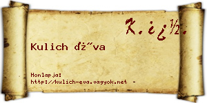 Kulich Éva névjegykártya